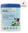 A can of Nara Organics Whole Milk Organic Infant Formula with iron for babies 0-12 months old.